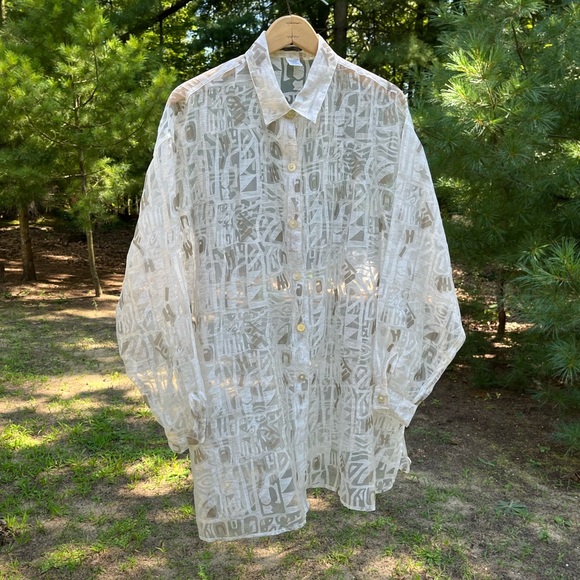 90s Express Sheer Button-Up - Picture 4 of 16